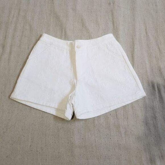 Vintage Pants - White flower hot pants shorts sz S 2164